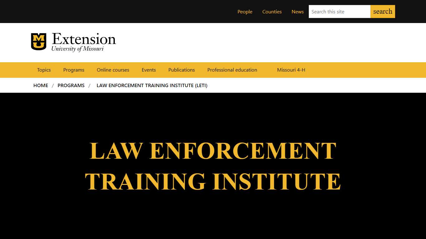 Law Enforcement Training Institute (LETI) MU Extension